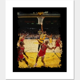 Magic Johnson vs Dennis Rodman and Michael Jordan, 1996 Posters and Art